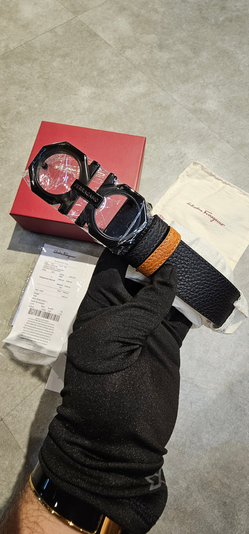 Cinto Salvatore Ferragamo dupla face